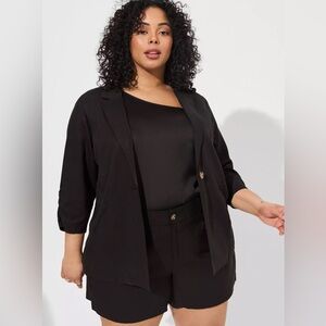 Torrid Studio Linen Blazer in Deep Black Jacket Blazer Size 1X